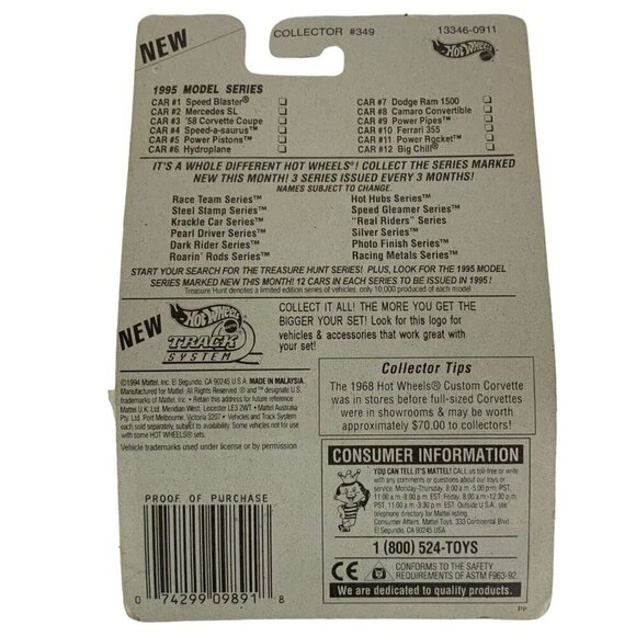 Hot Wheels 1995 Model Series Power Pipes No 9 Of 12 Cars 349 NEW - Picture 2 of 4